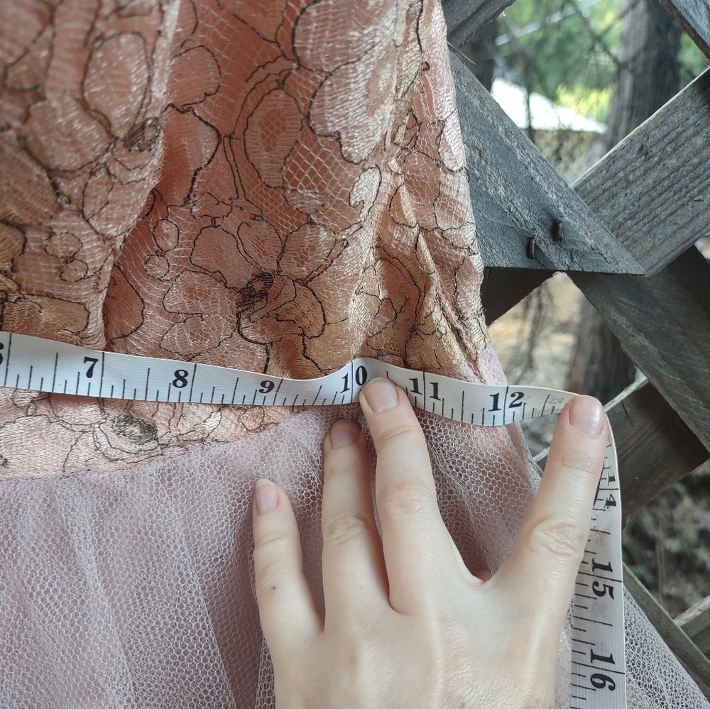 60+ Days Old* VTG Pink Formal Tulle Strapless Dress - Picture 10 of 16